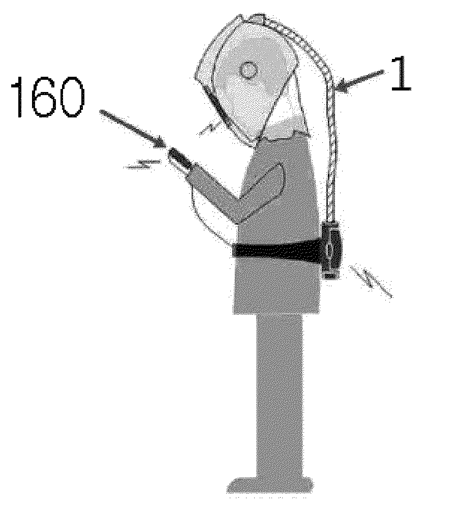 Information display and control device of powered air purifying respirator
