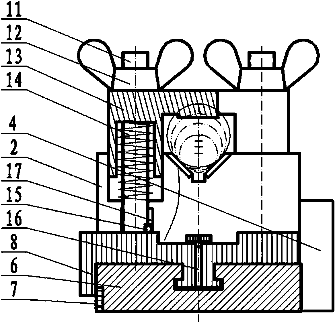 Universal combined test tool for shaft type blade and method for measuring shaft type blade