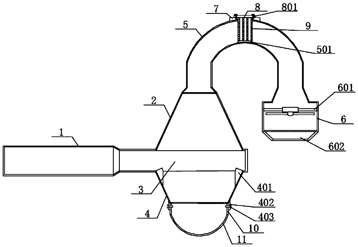 Soot splitting purifying treatment device