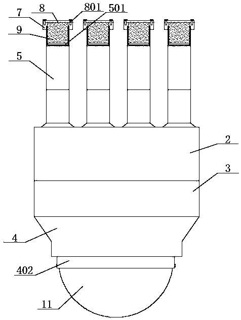 Soot splitting purifying treatment device