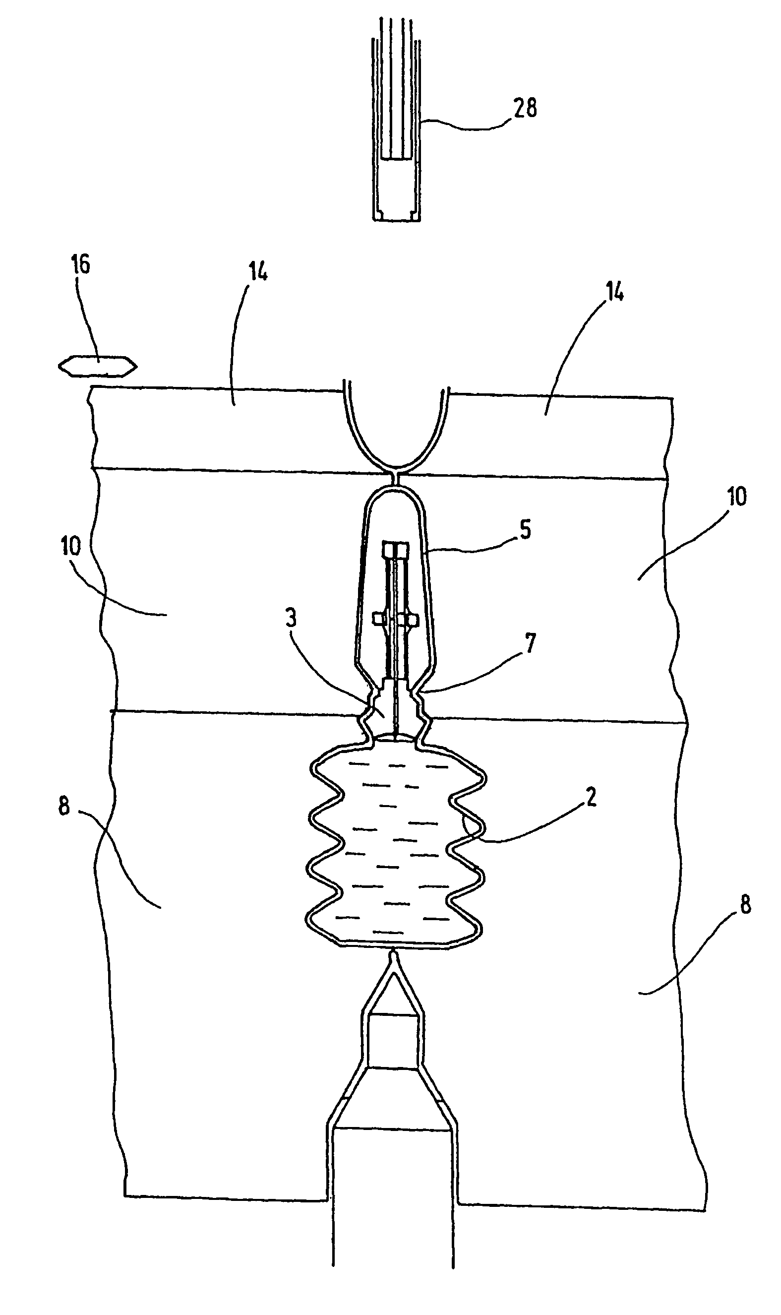 Moulding method, in particular a blowing and/or vacuum moulding method for production of a dispensing container filled with a medium for dispensing