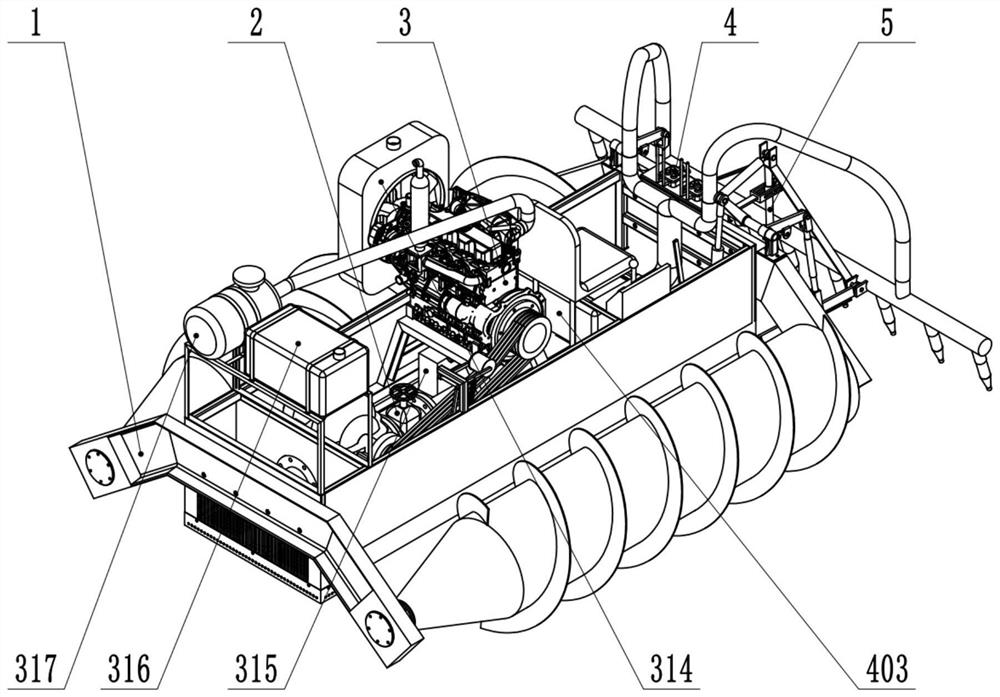 A double-screw propelling type lotus root harvester