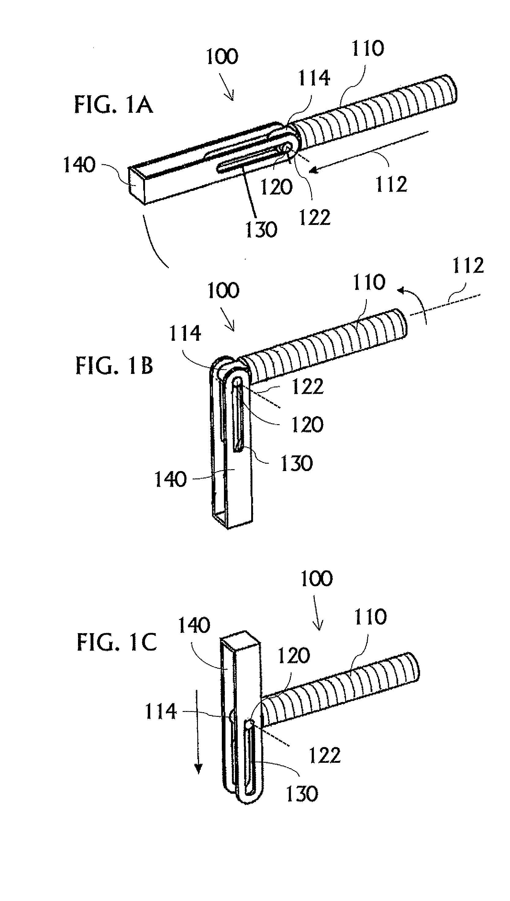 Retrievable toggle bolt with pivot-and-slide engagement