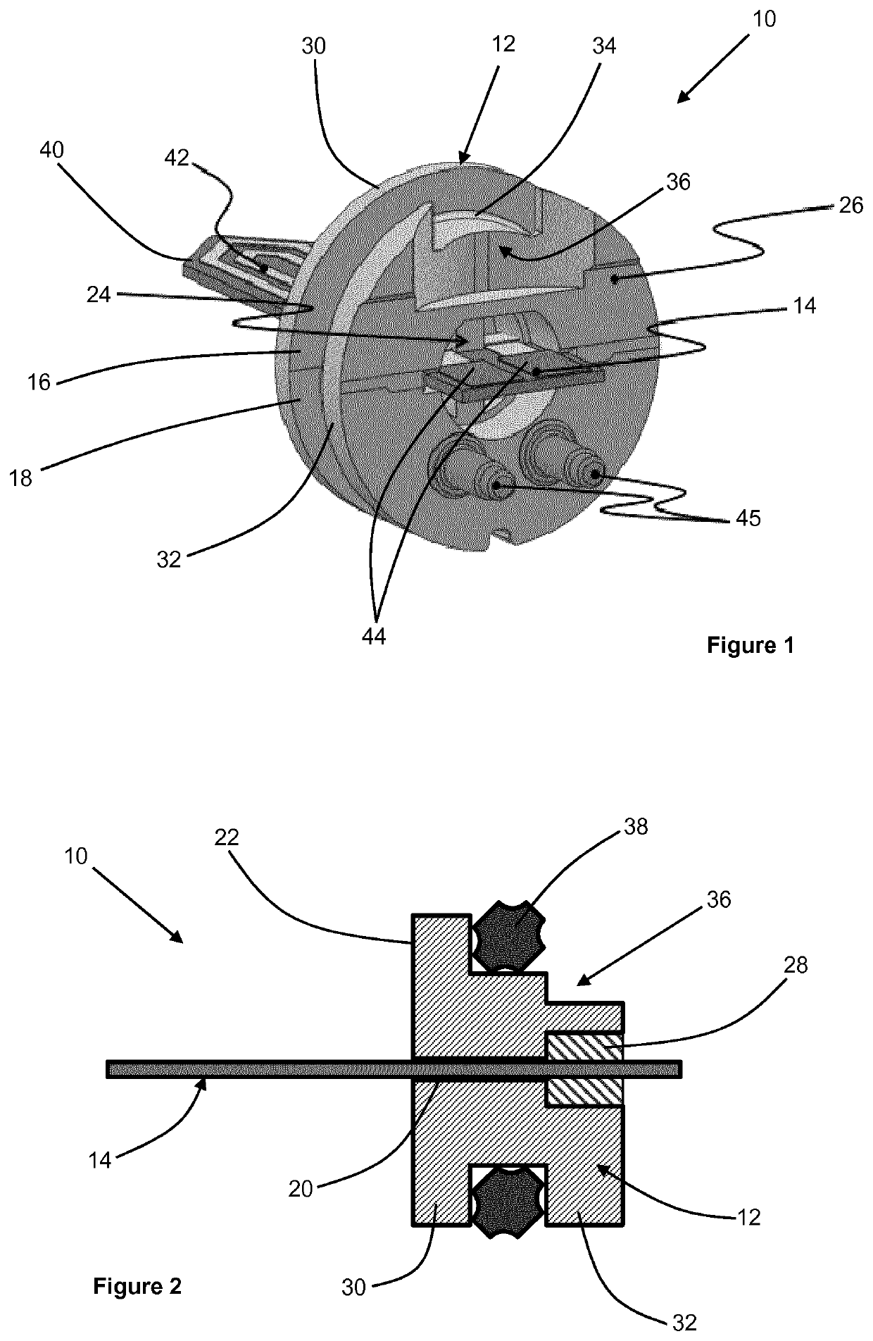 Heater assembly with cavity filled with a potting compound