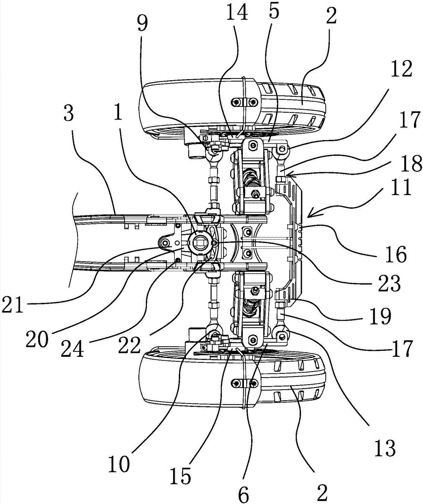 Bicycle wheel stable veering structure of electric bicycle