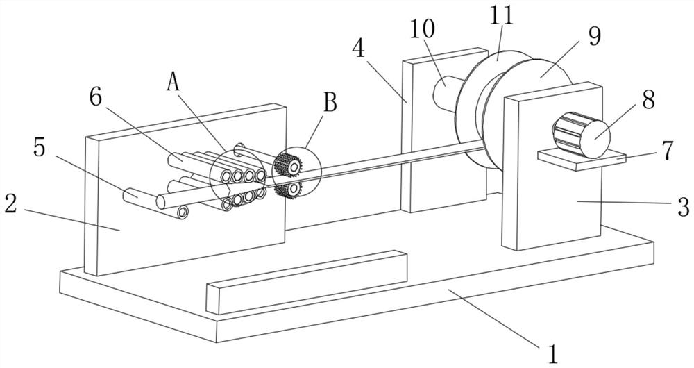 Product rolling device for fire hose processing