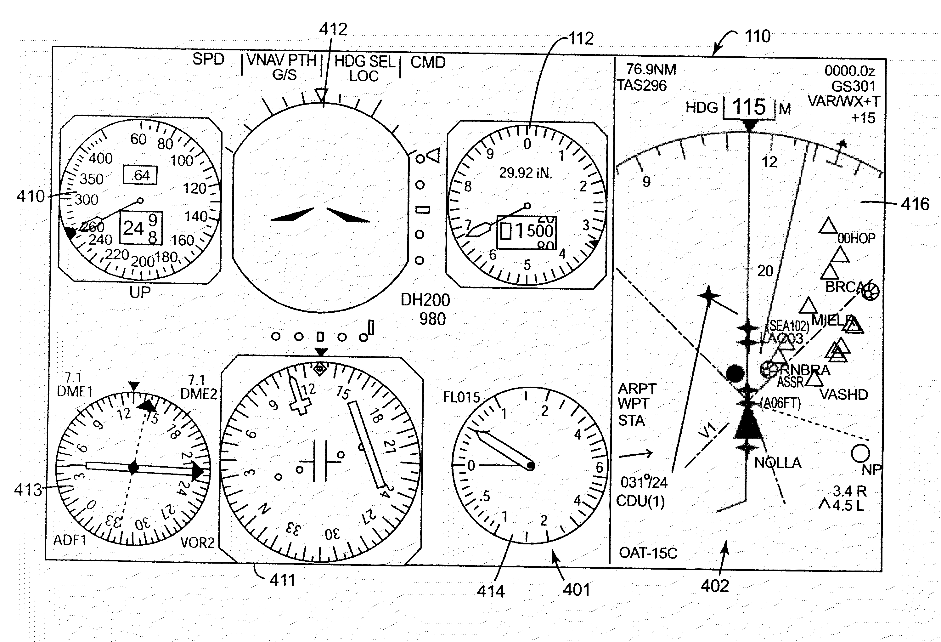 Aircraft displays and display arrangements