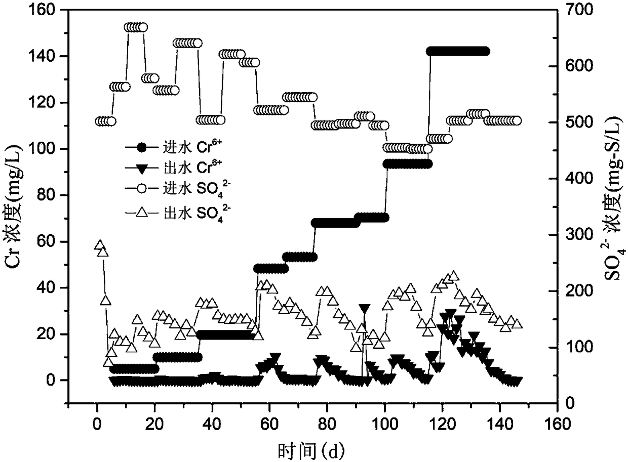 Treatment method and device for sulfate and chromate compound polluted wastewater