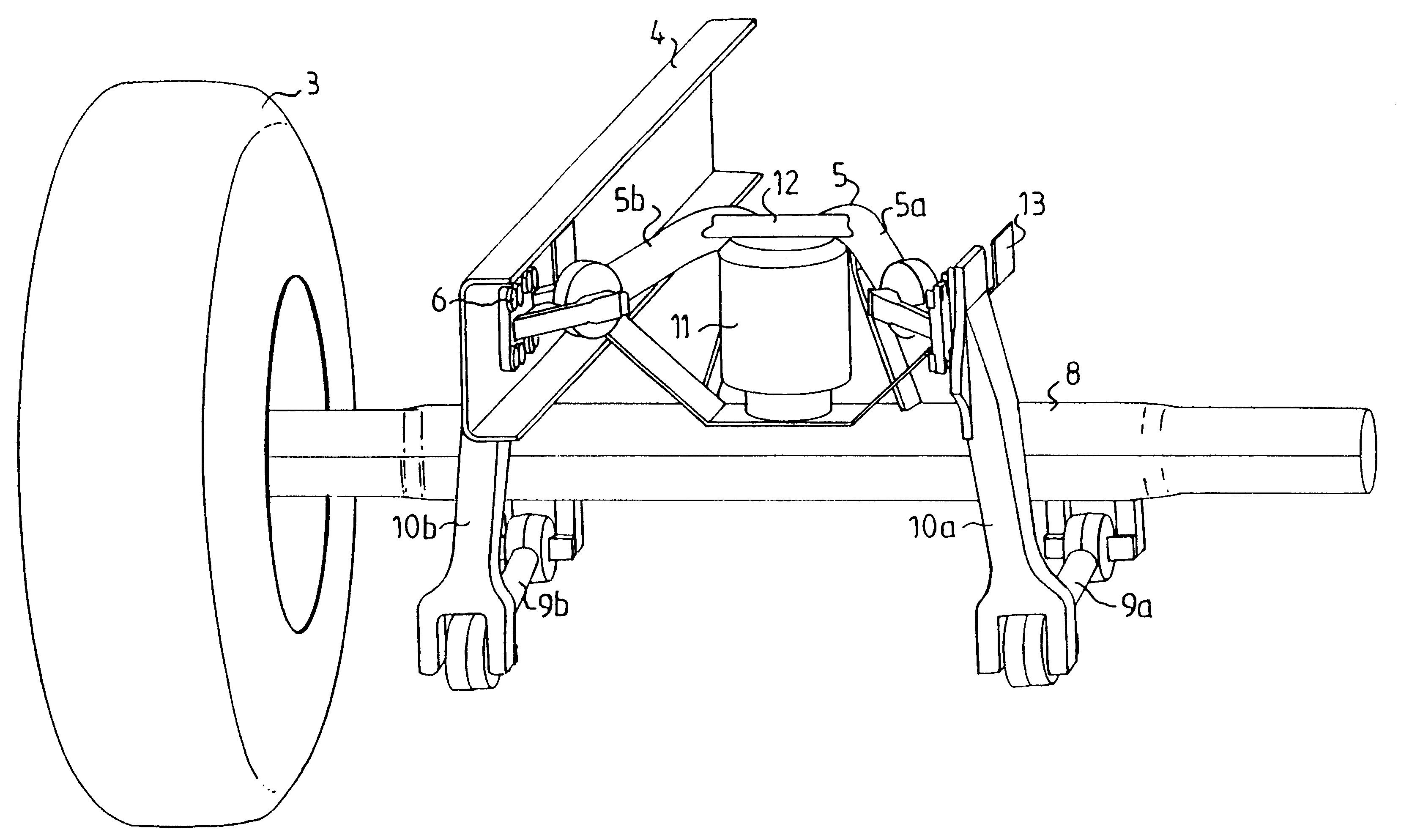 Axle lifting device for a vehicle