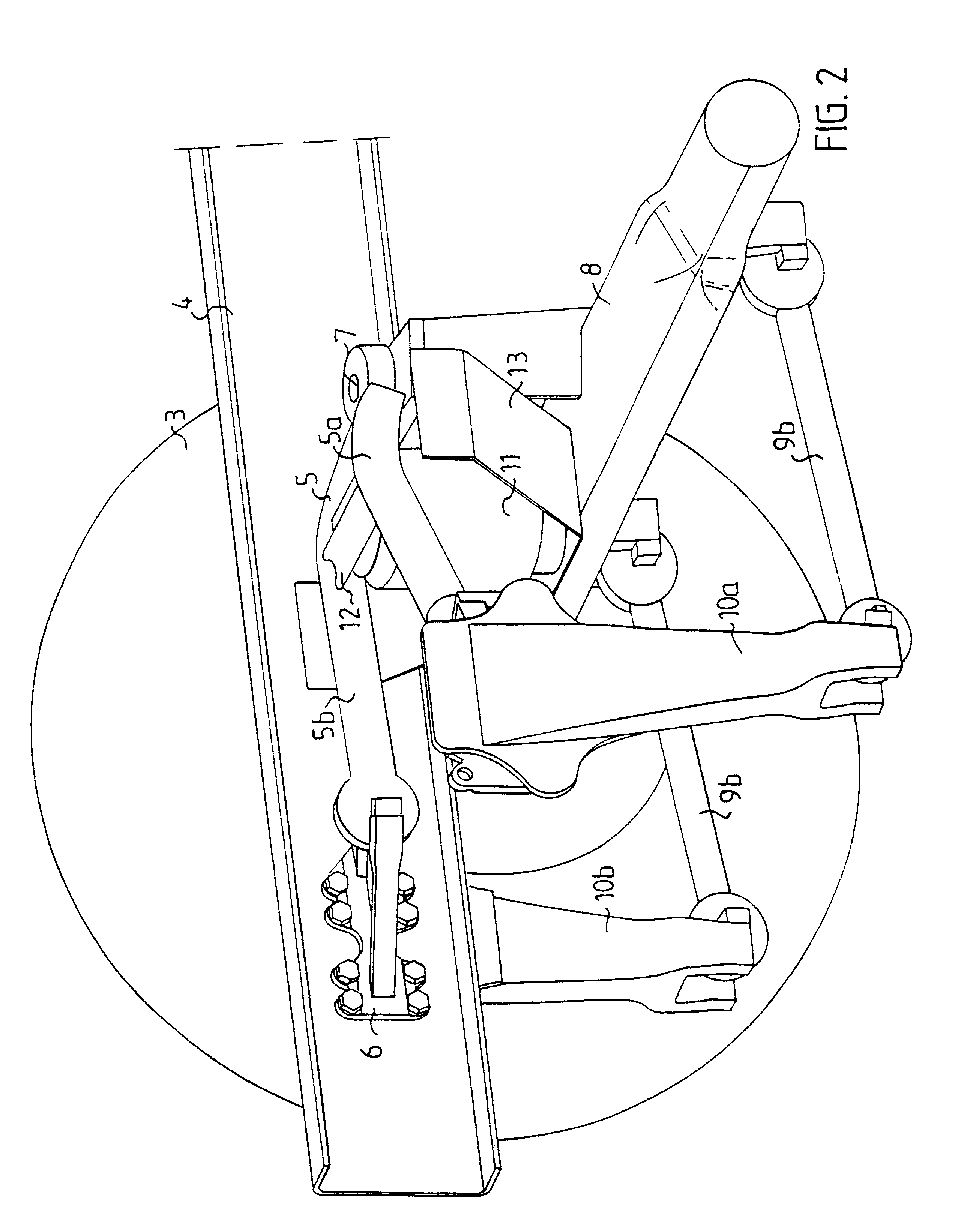 Axle lifting device for a vehicle