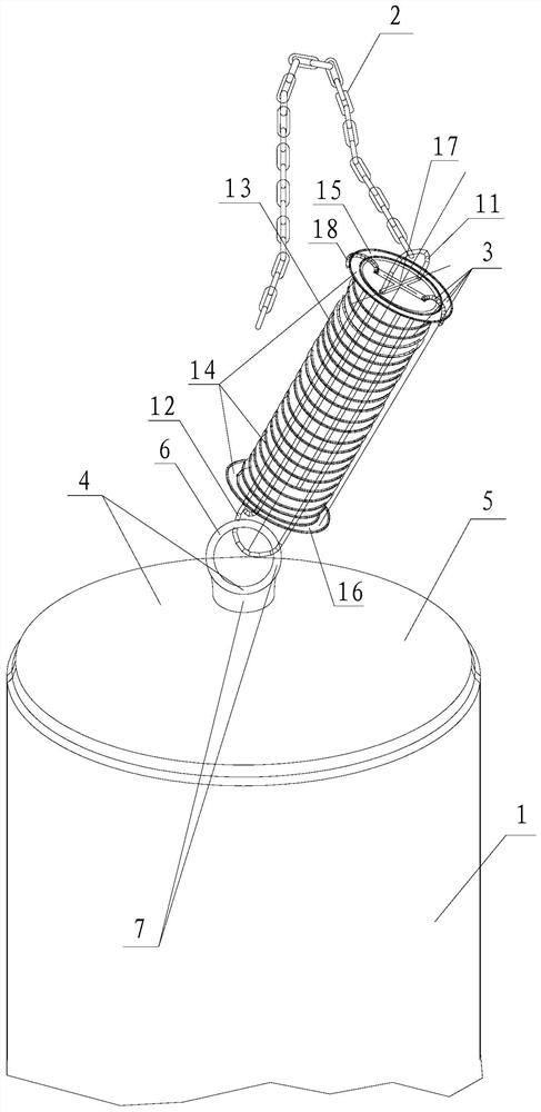 Connection system for fastening of dust bag