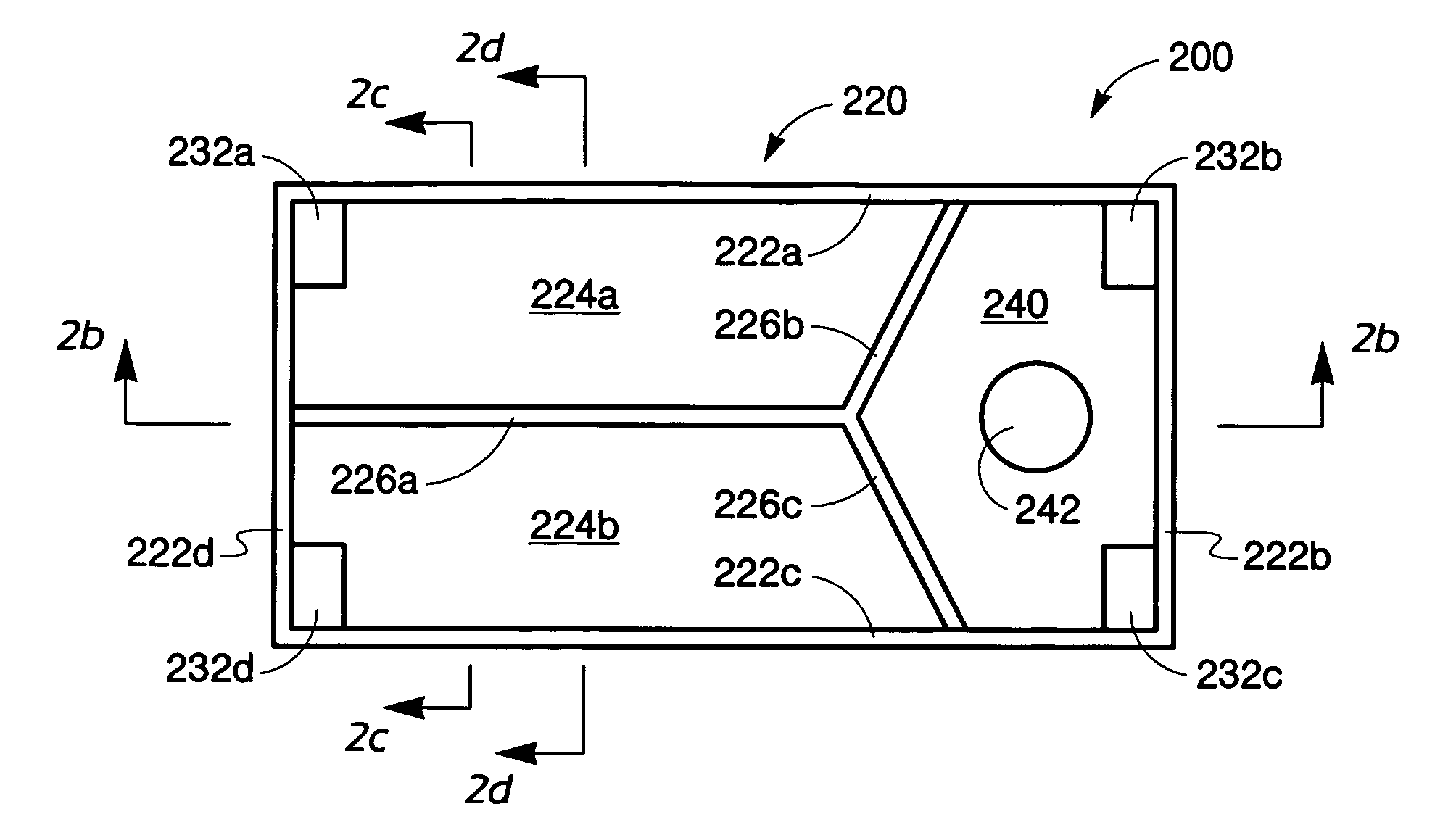 Container having fluidically segregated compartments