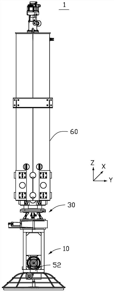 Leveling device and trowel using said leveling device