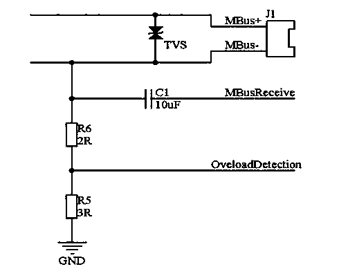 Short circuit protection and overload detection circuit for MBus main station circuit