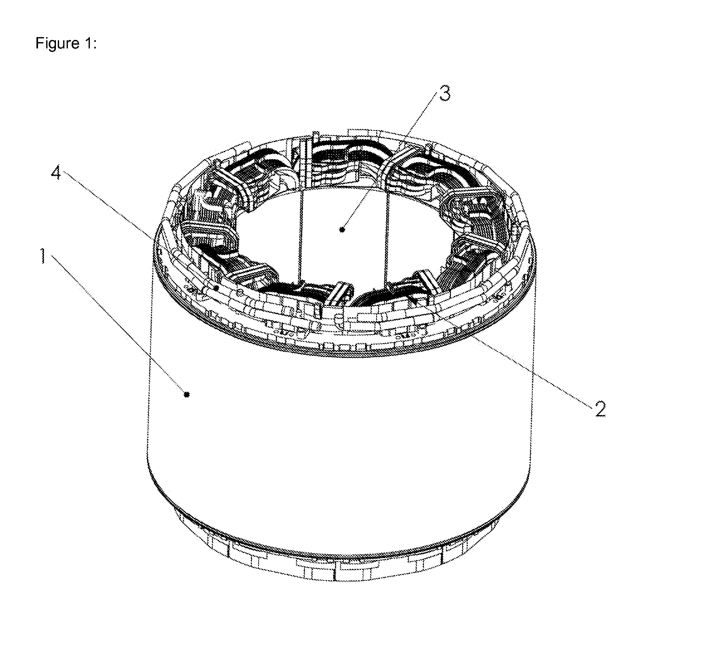 Concentrated winding stator construction for high efficiency machine