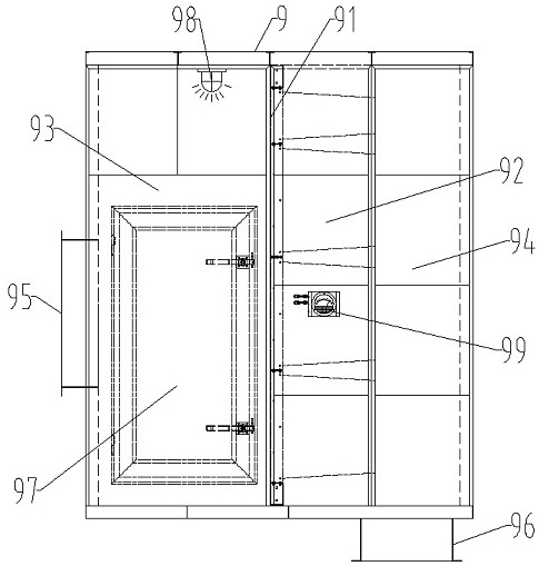 Large carton paint mist treatment system and control method