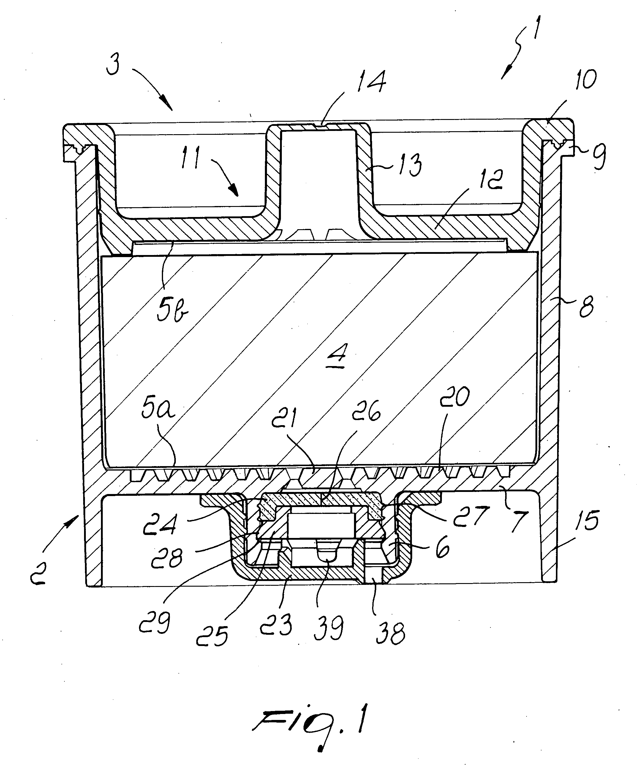 Integrated cartridge containing a substance for extracting a beverage