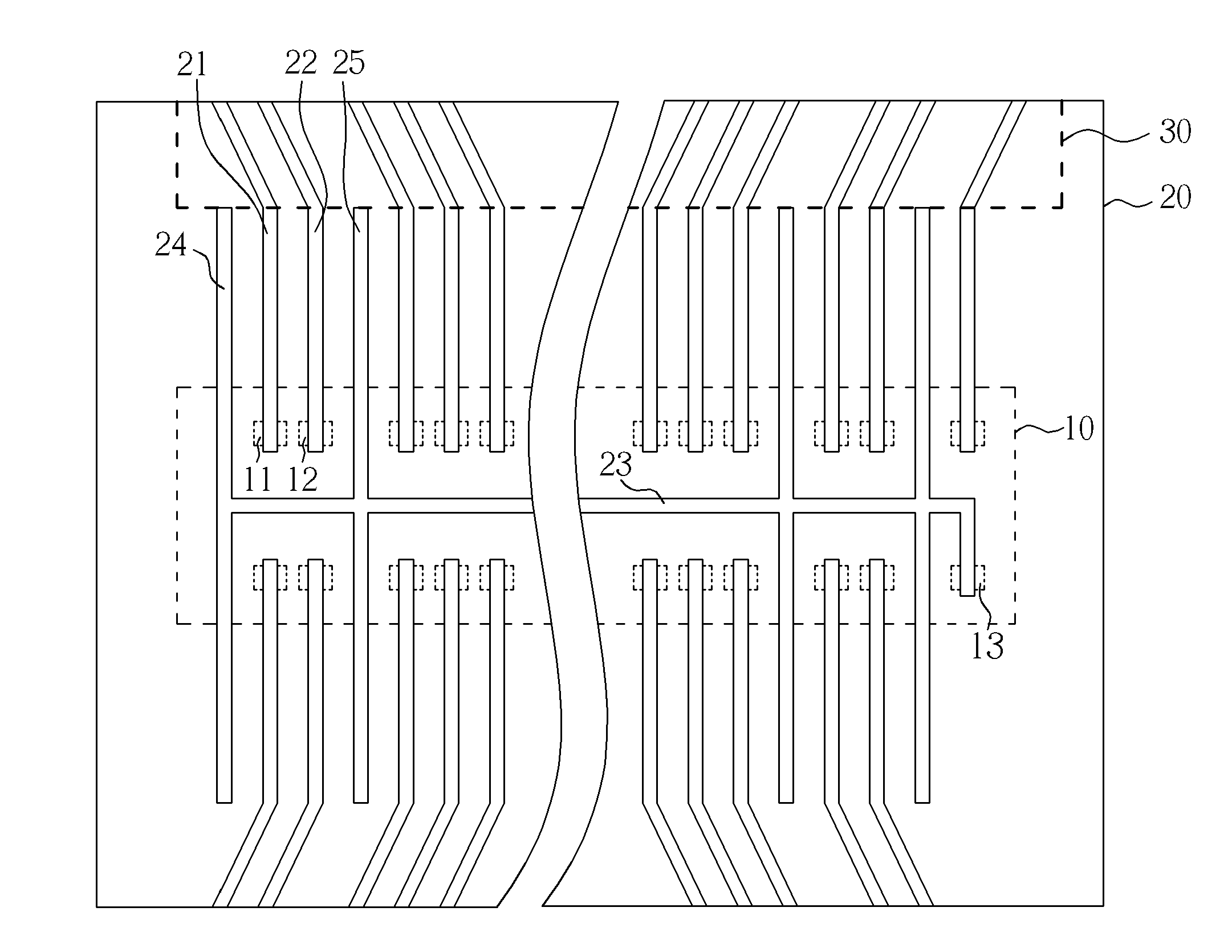 Chip on film trace routing method for electrical magnetic interference reduction