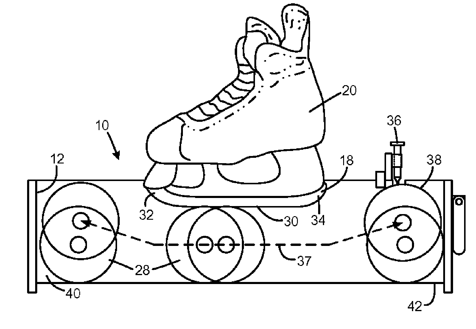Automatic sharpening system for ice-skates