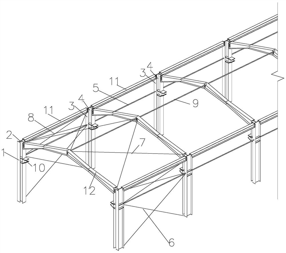 Method for assembling H-shaped steel combined special-shaped column portal rigid frame structure