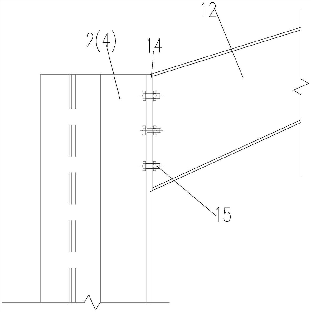 Method for assembling H-shaped steel combined special-shaped column portal rigid frame structure