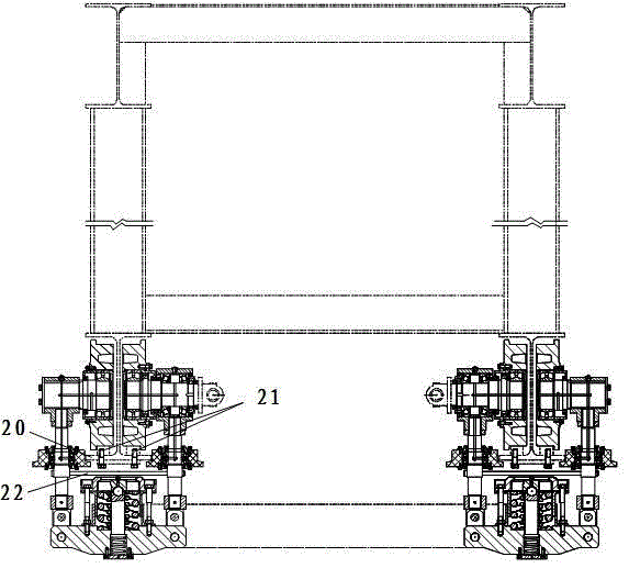 An electric track airbus under-bearing wheel-rail running mechanism