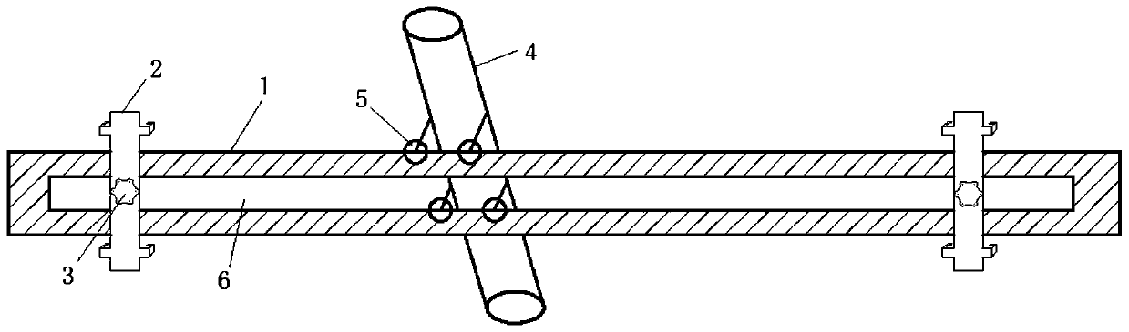 Tunnel steel frame foot-locking anchor rod guiding and positioning device