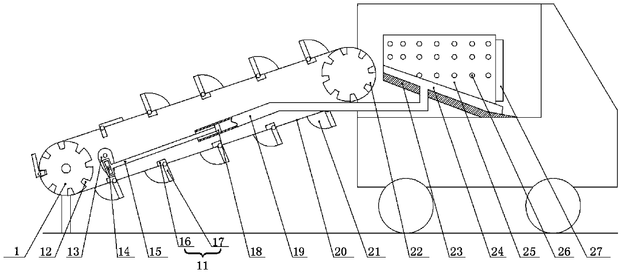 Loading device for road freight