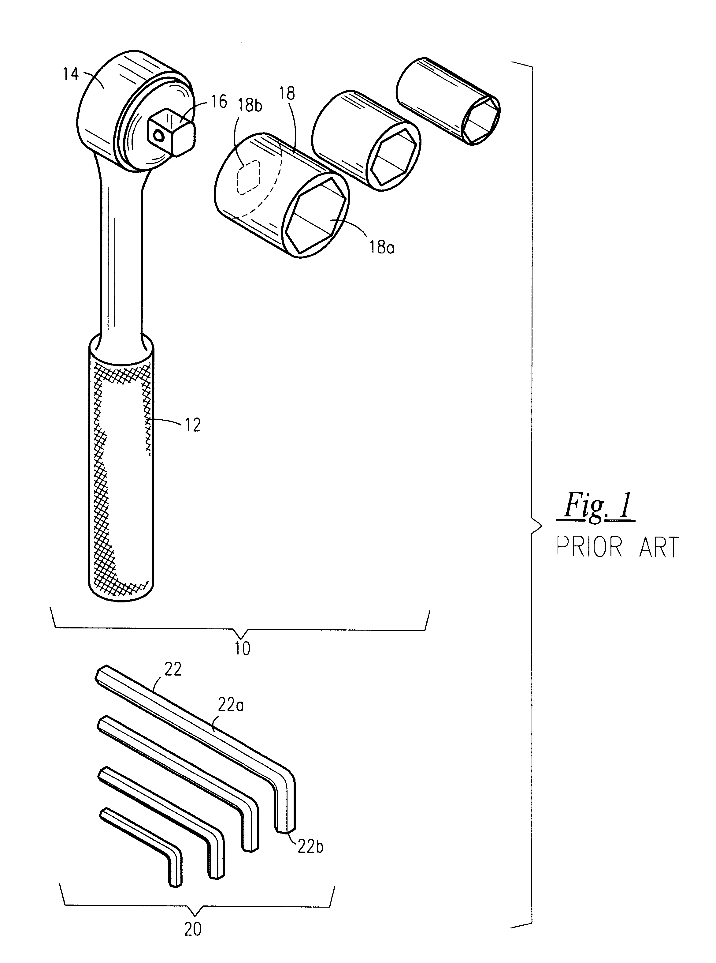 Hexagonal wrench socket adapter