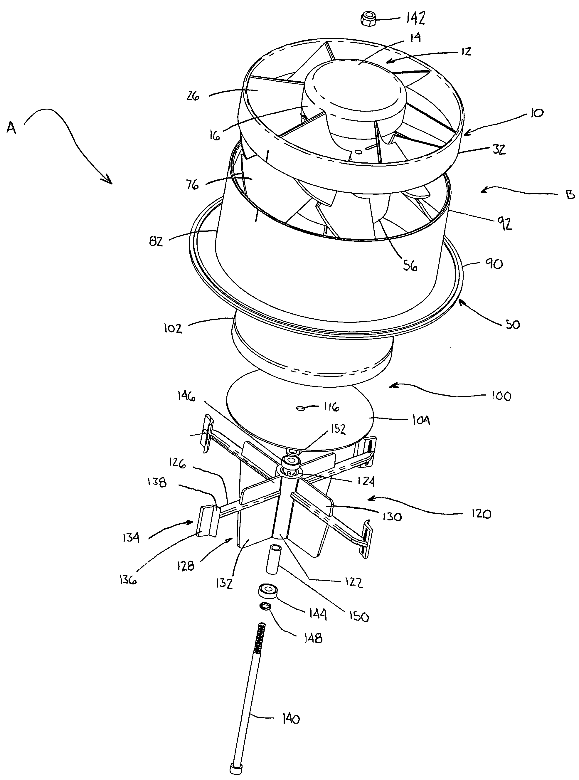 Inlet vane for centrifugal particle separator