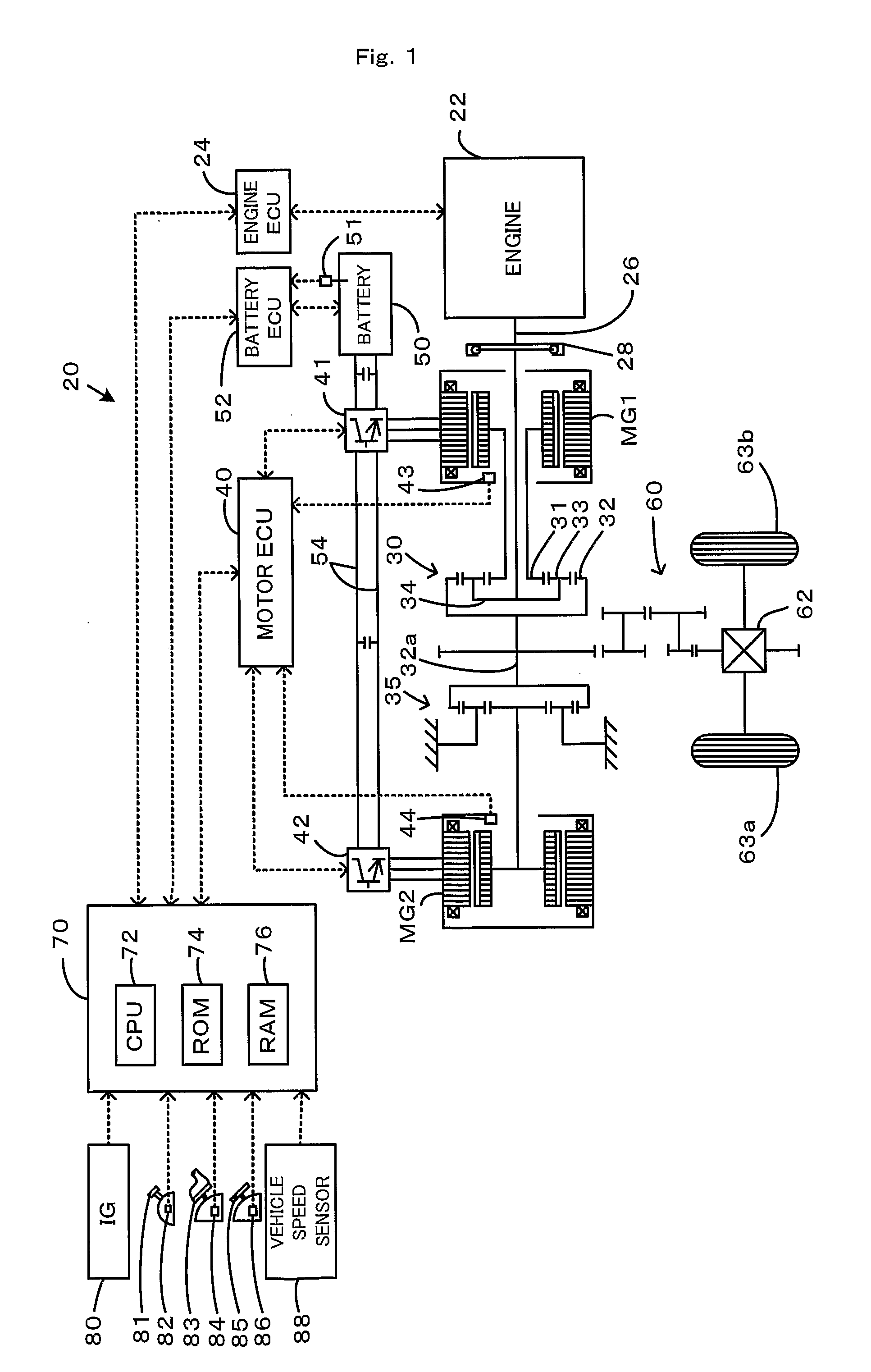 Power Output Apparatus, Motor Vehicle Equipped with Power Output Apparatus, and Control Method of Power Output Apparatus