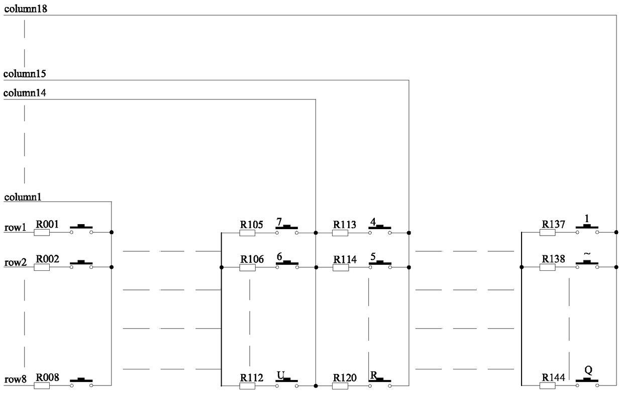 Double-handed full-pin input keyboard and input method