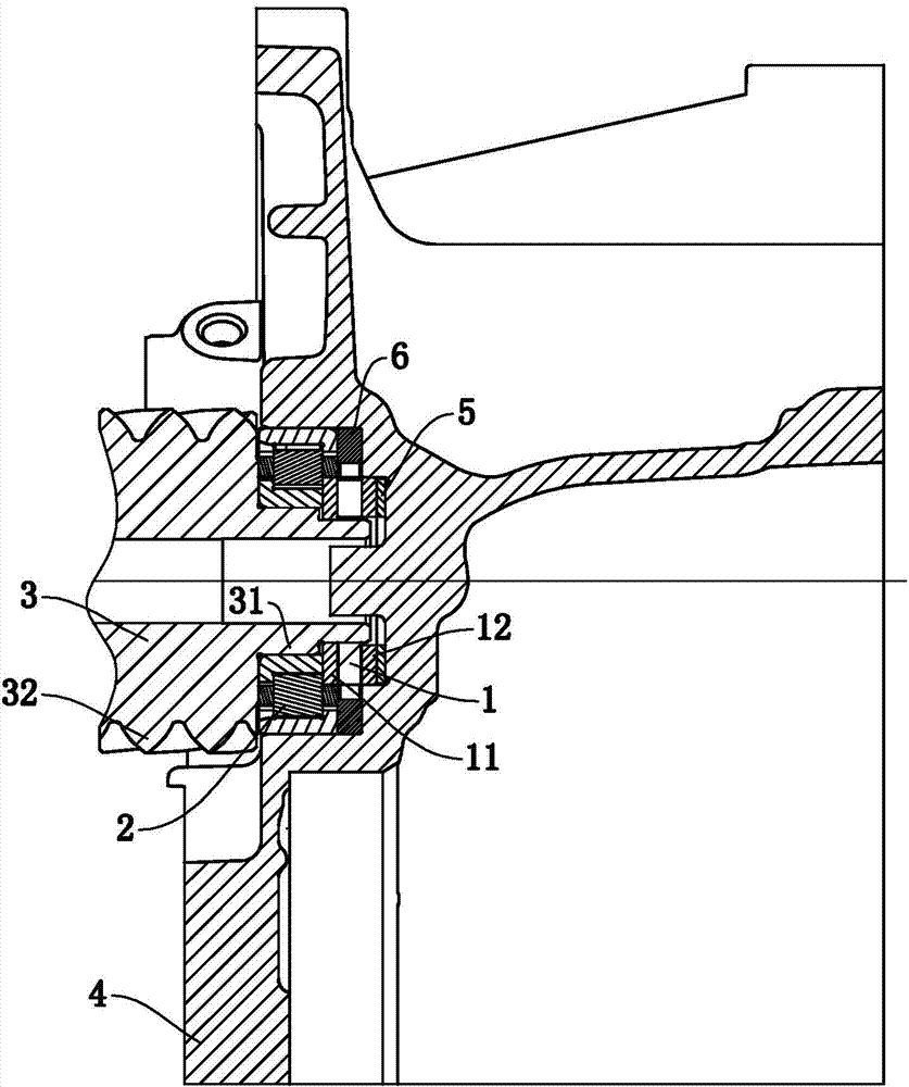 Output shaft support device for automatic gearbox