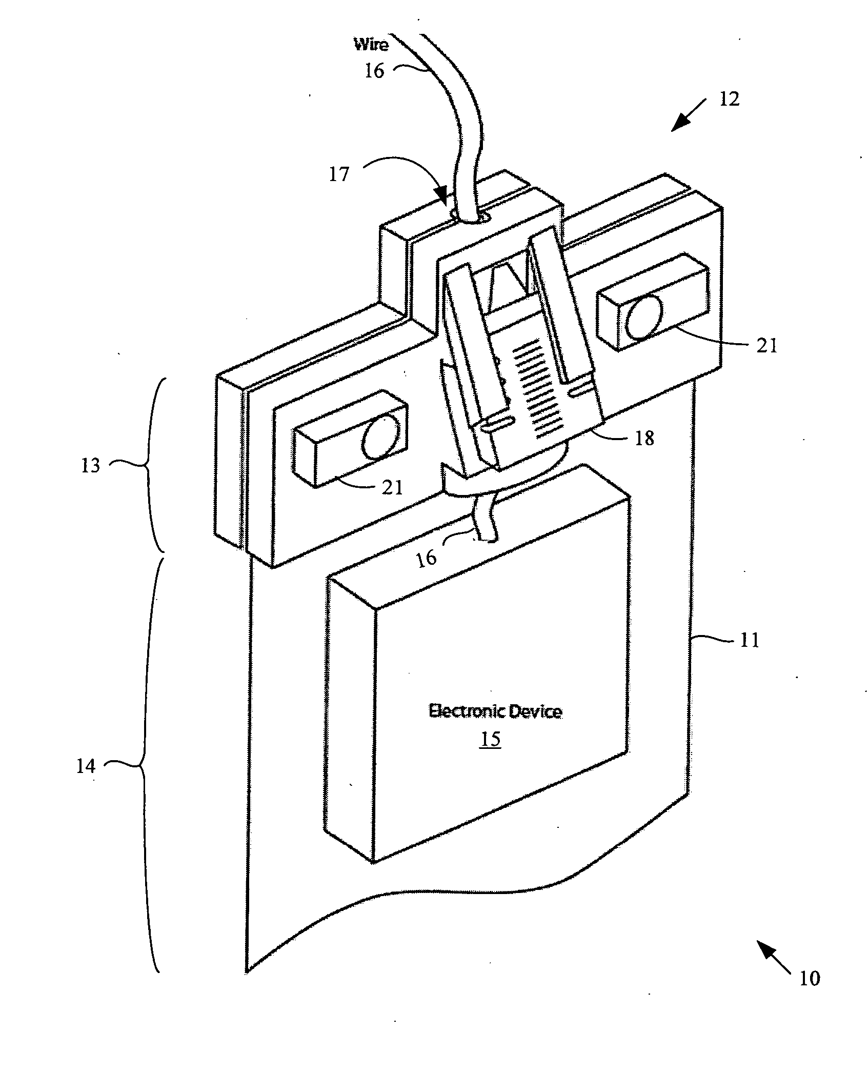 Apparatus and method for forming a hermetic seal about a cable extending from a waterproof pouch