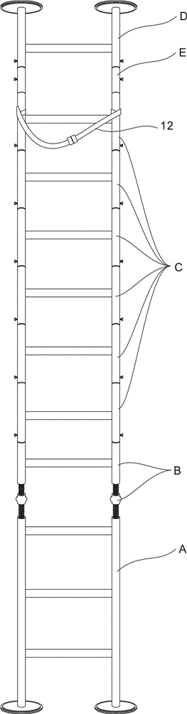 an upright ladder