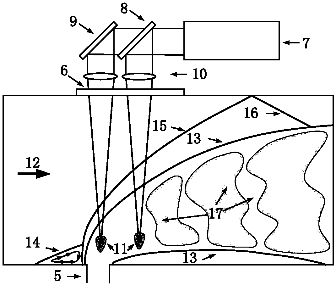 Combustion chamber based on high-repetition-frequency laser and scramjet engine