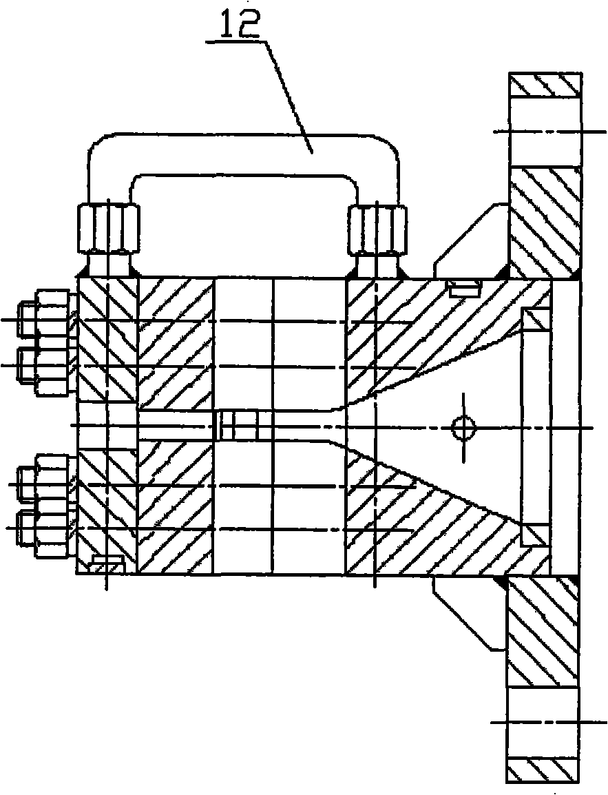 Radial extruding forming device of cut-fiber reinforcement rubber composite material