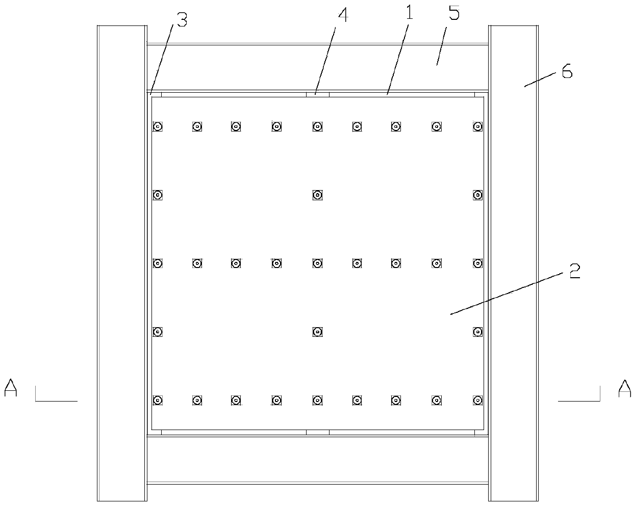 Buckling constraint steel plate shear wall capable of being used as vertical bearing component