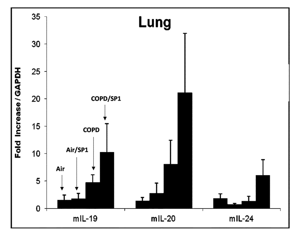 Treatment of acute exacerbations of chronic obstructive pulmonary disease by antagonism of the il-20r