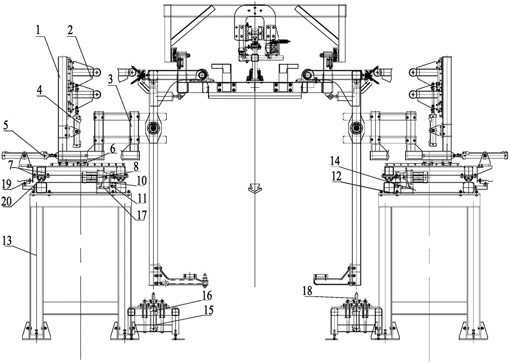 Rear support and adjustment device of sling