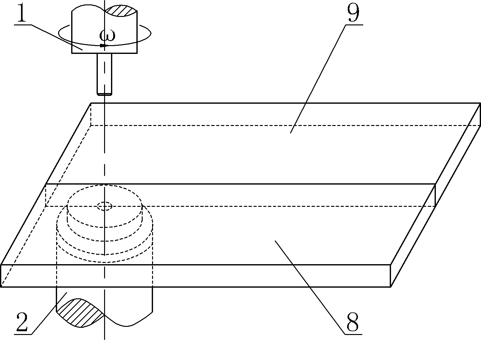 Self-sustaining friction stir welding stirring head with irrotational lower shaft shoulder and welding method of stirring head