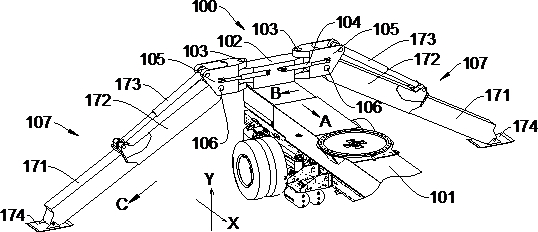 Supporting leg structure and automobile crane