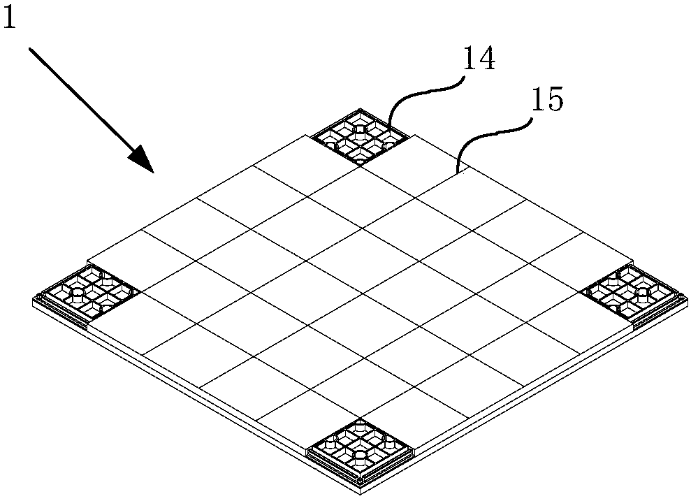 Composite plate, ground assembly and laying method of ground assembly