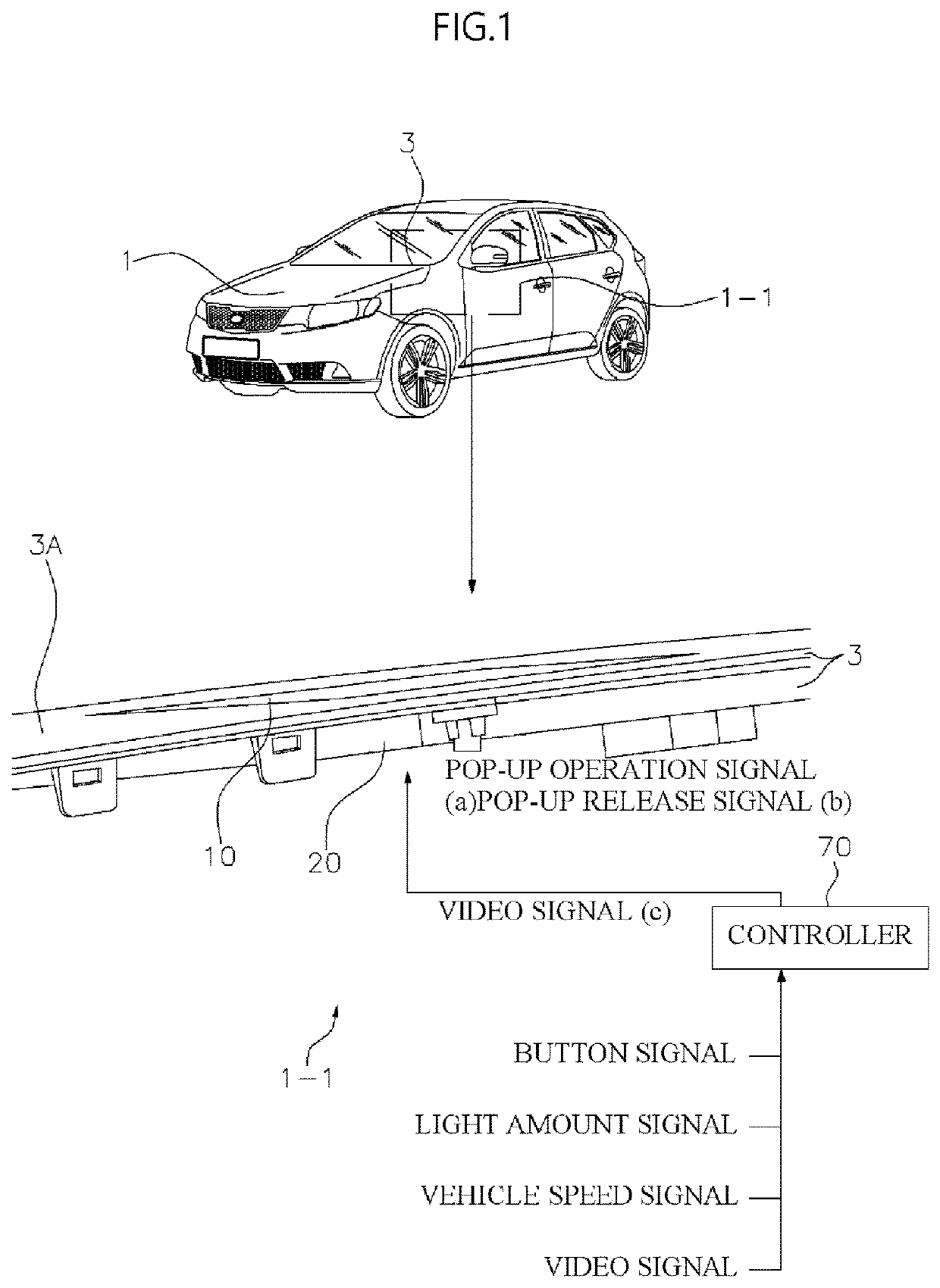 Pop-up floating type hologram system and vehicle thereof