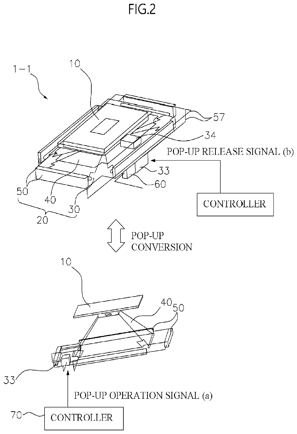 Pop-up floating type hologram system and vehicle thereof