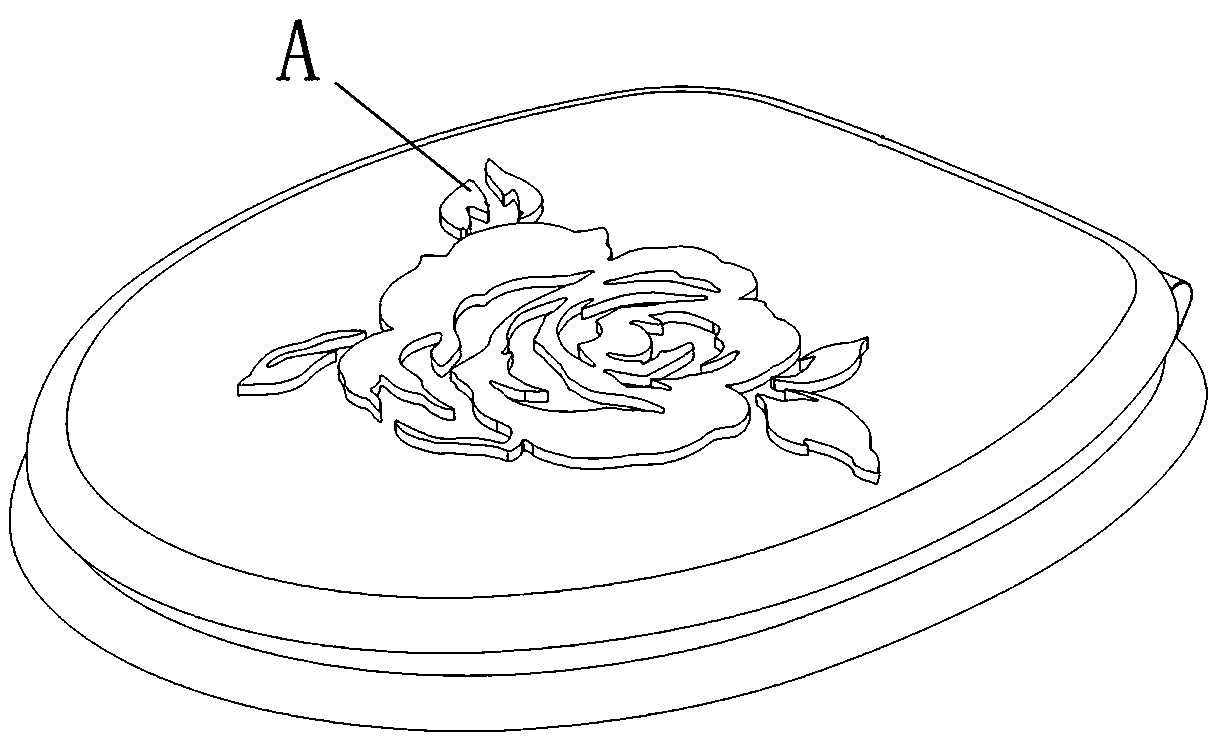 Three-dimensional relief processing method of toilet lid