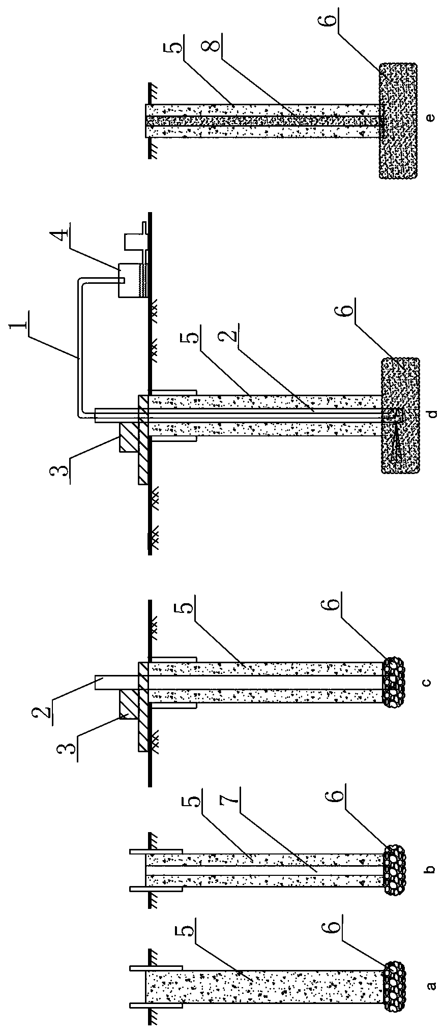 Pile bottom sediment ultra-high-pressure replacement slurry spraying structure and construction method thereof