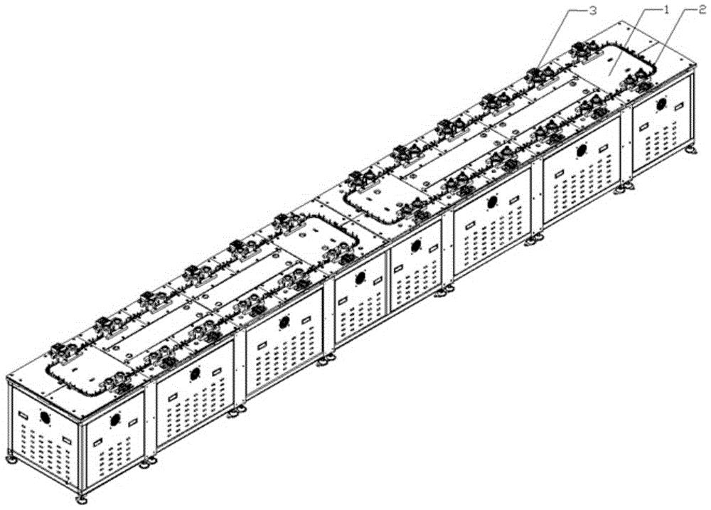 An automatic led lamp head assembly material conveying line body