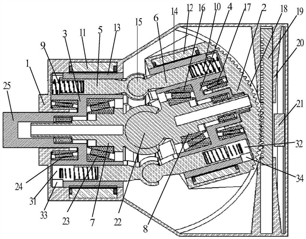 Double rotor bidirectional variable displacement pump or motor