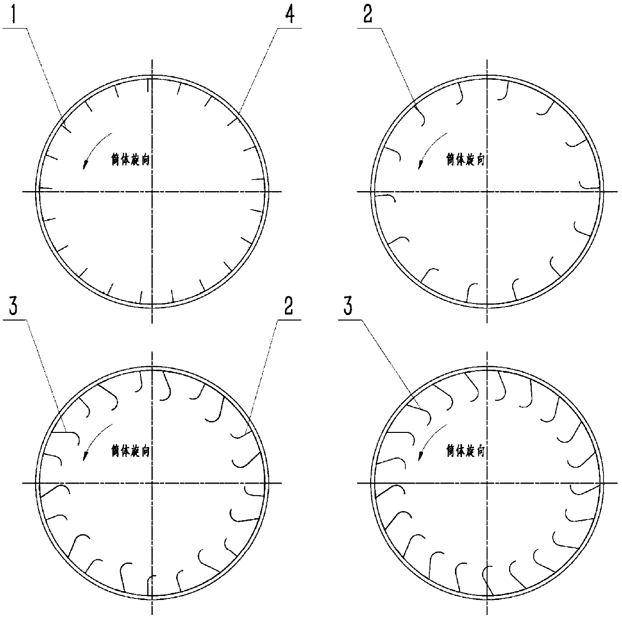 Rotary dryer with multiple stages of raising plates